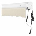 Awntech Key West 12' Linen Heavy-Duty Right Motor Retractable Patio Awning with Protective Hood 237FCR12L